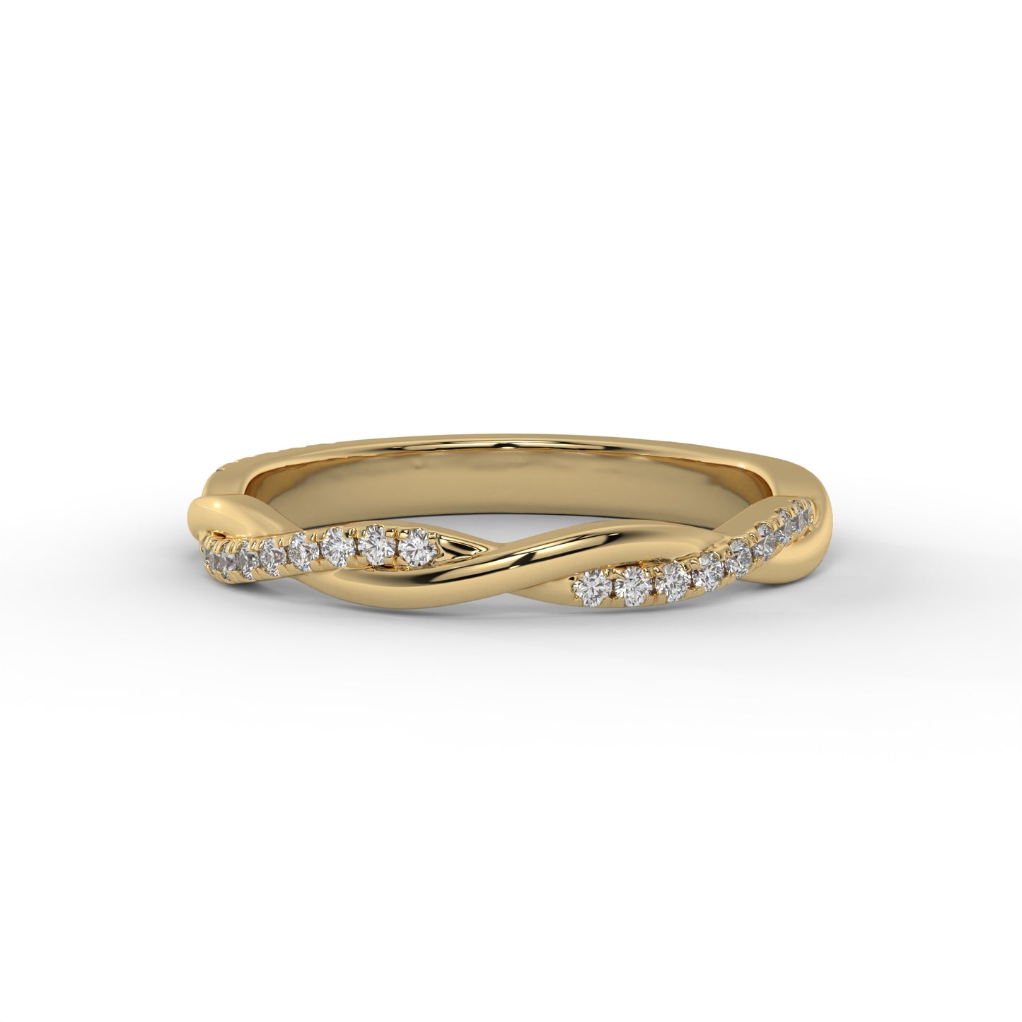 Twist Pave Lab Diamond Wedding Band – 14K Gold (.15CTW)
