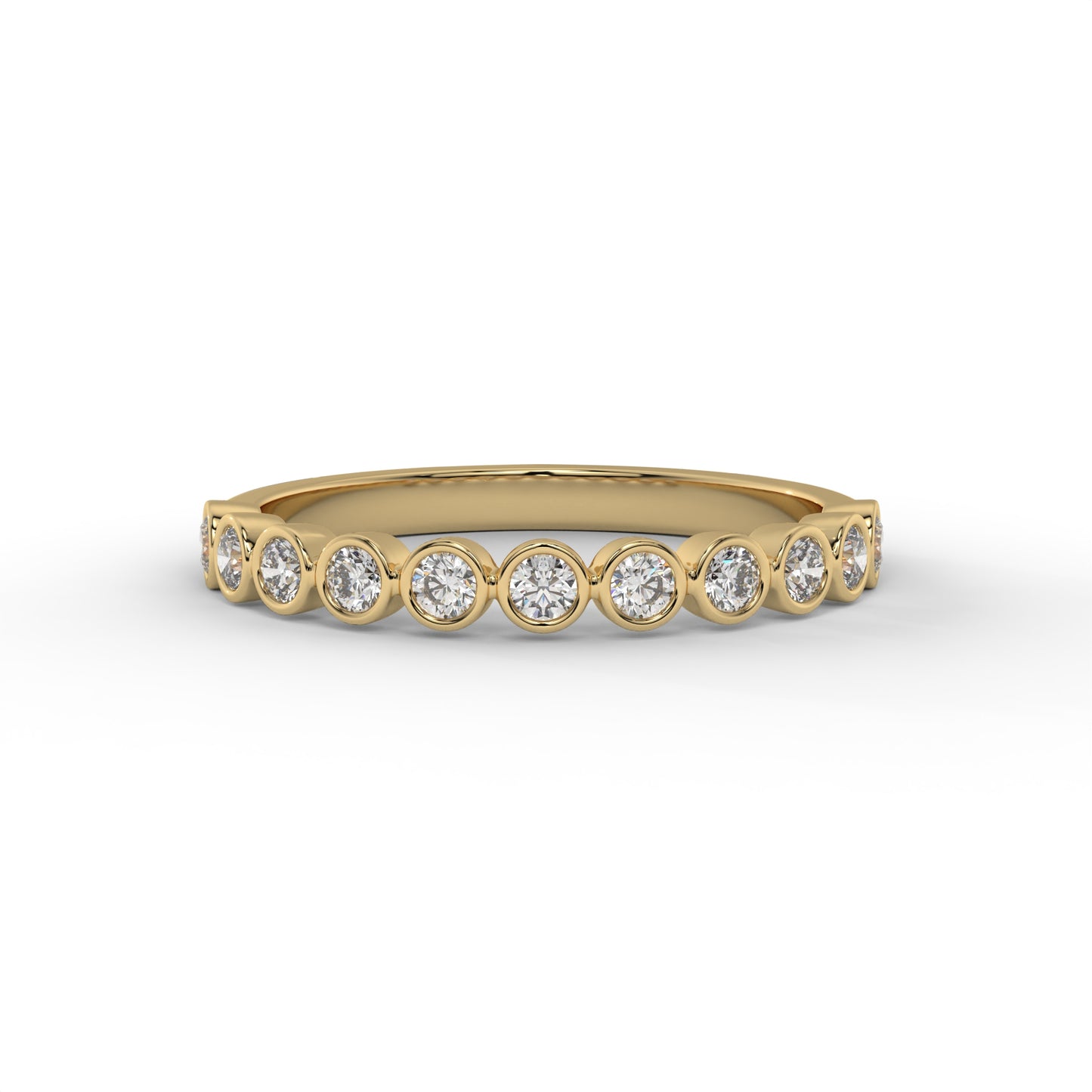 Bezel Set Round Lab Diamond Bubble Band – 14K Gold (.45CTW)