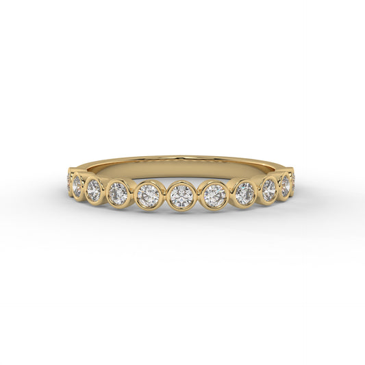 Bezel Set Round Lab Diamond Bubble Band – 14K Gold (.45CTW)
