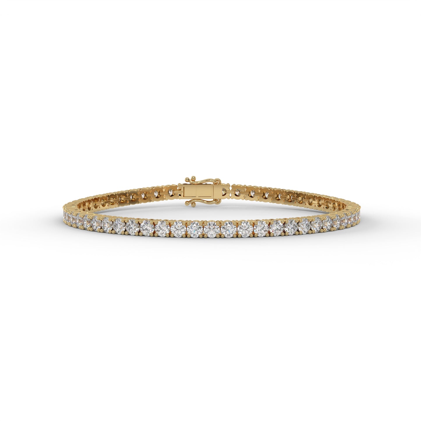 6.00 CTW Lab-Grown Diamond Tennis Bracelet – 3.2mm DE VS+ Rounds, 14K Gold, Multiple Lengths