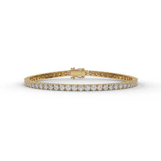 6.00 CTW Lab-Grown Diamond Tennis Bracelet – 3.2mm DE VS+ Rounds, 14K Gold, Multiple Lengths