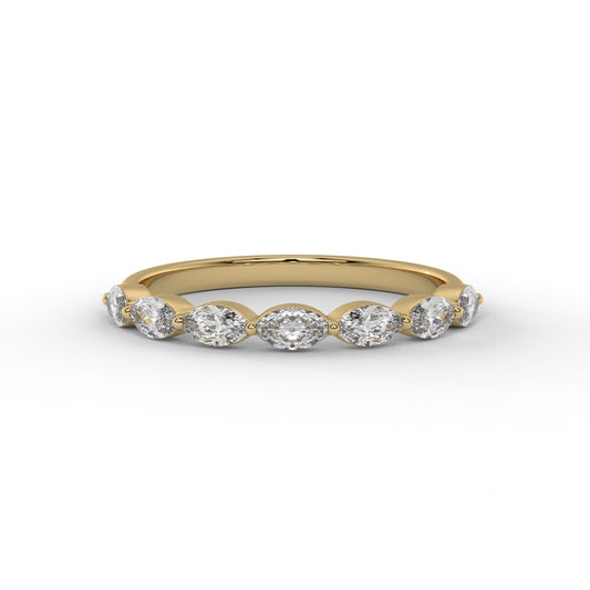 1.8MM Marquise Floating Lab Diamond Wedding Band – 14K Gold (.45CTW)