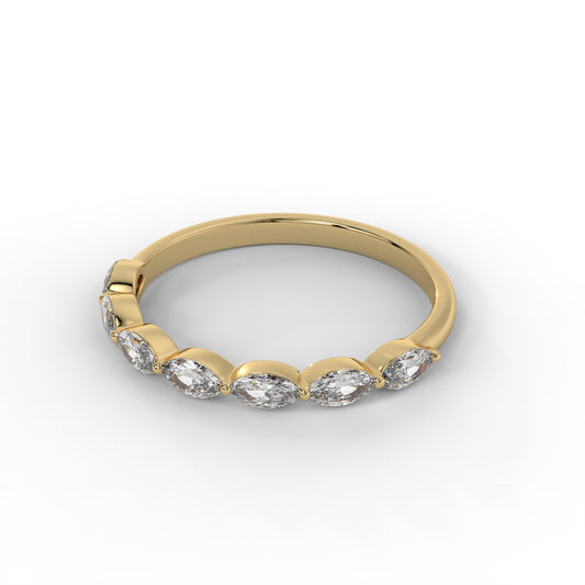 1.8MM Marquise Floating Lab Diamond Wedding Band – 14K Gold (.45CTW)