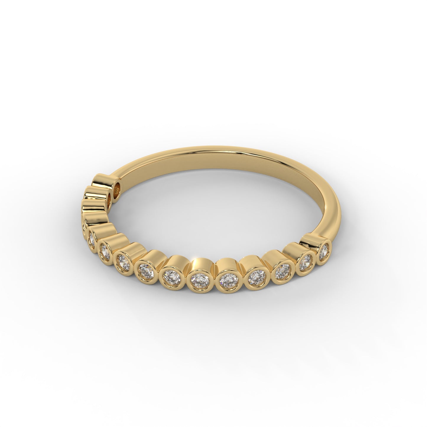 1.8MM Bezel Set Round Floating Lab Diamond Wedding Band – 14K Gold (.25CTW)