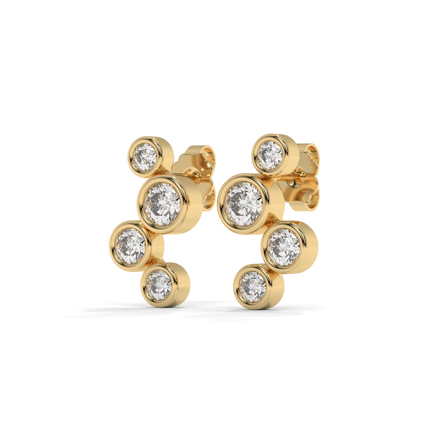 0.45 CTW Round Lab-Grown Diamond Bezel-Set Stud Earrings – E–F VS1/VS2, 14K / 18K Gold Options
