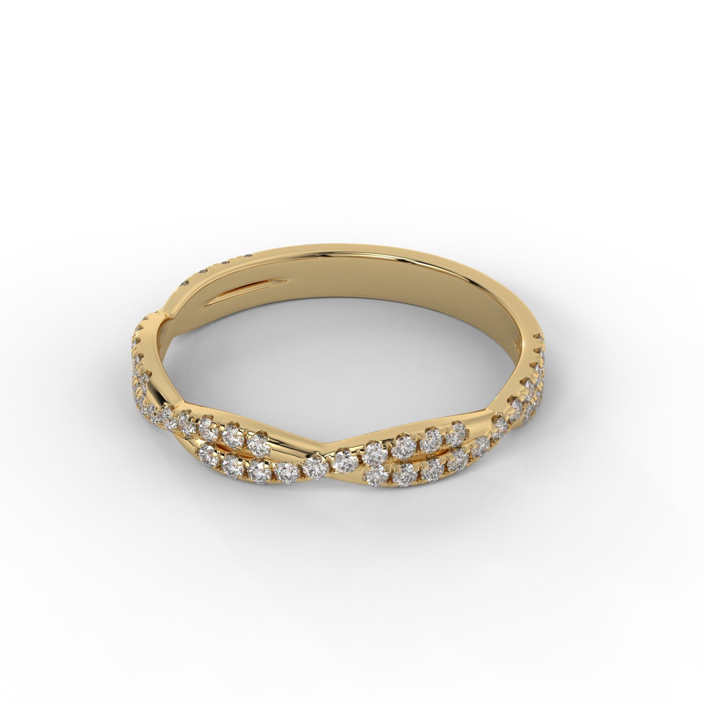 2.6MM Twist Lab Diamond Wedding Band – 14K Gold (.30CTW)