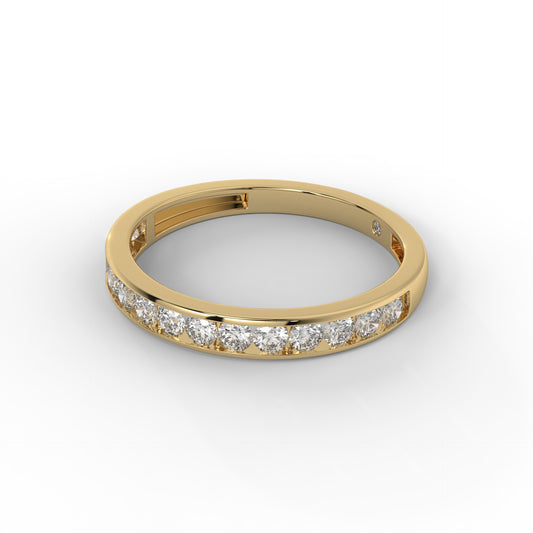 2.8MM Channel Set Round Lab Diamond Wedding Band – 14K Gold (.60CTW)