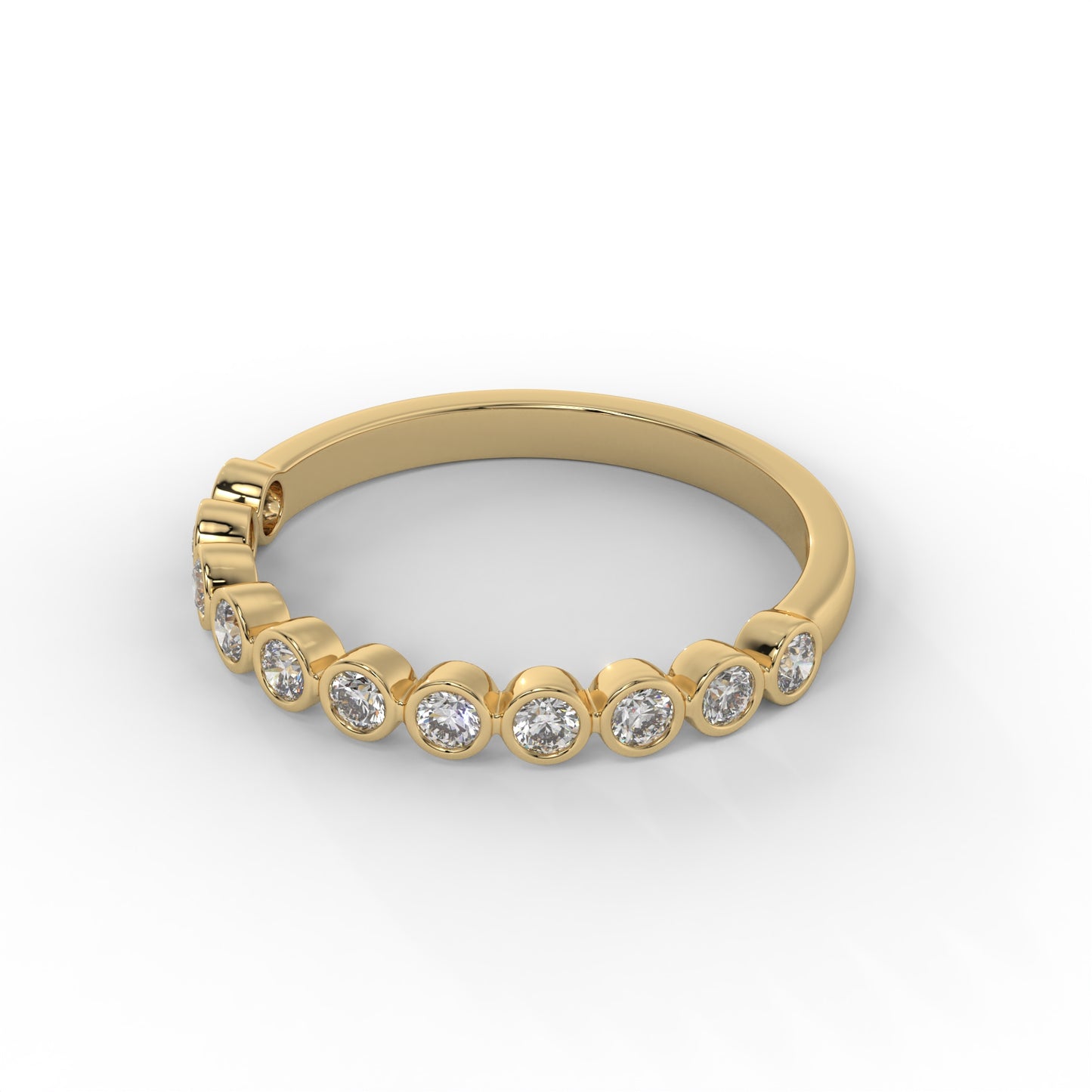 Bezel Set Round Lab Diamond Bubble Band – 14K Gold (.45CTW)