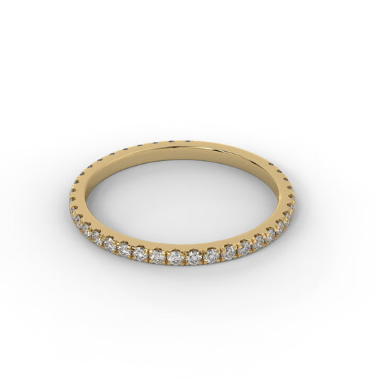 1.5MM 3/4 Pave Lab Diamond Wedding Band – 14K Gold (.28CTW)