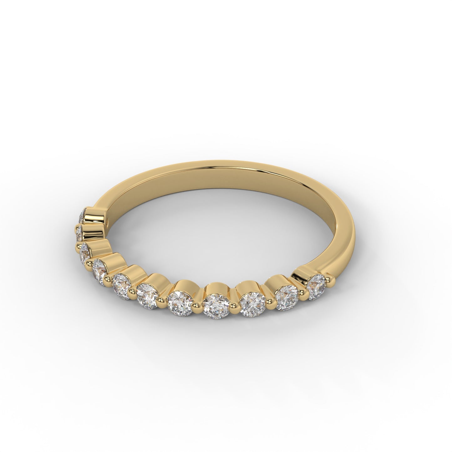 Half Floating Round Lab Diamond Wedding Band – 14K Gold (.33CTW)