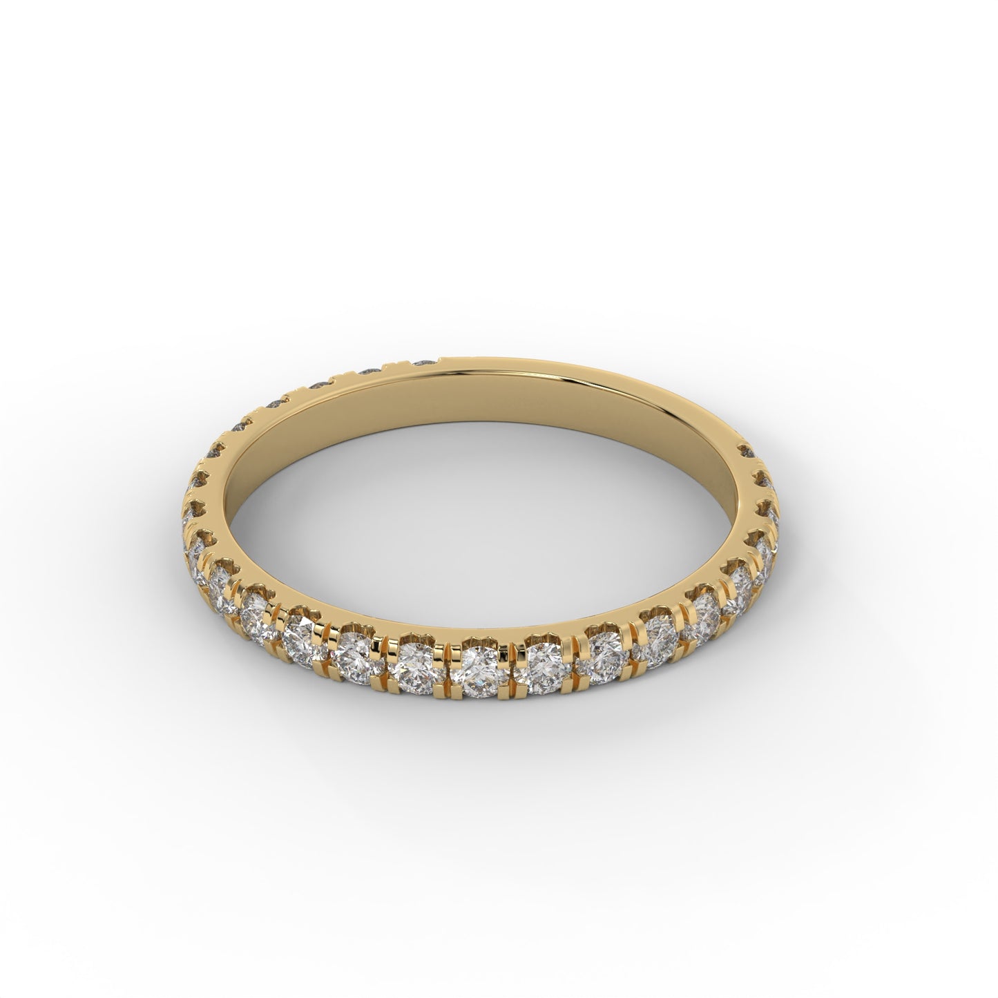 2.10MM 3/4 Pave Lab Diamond Wedding Band – 14K Gold (.60CTW)