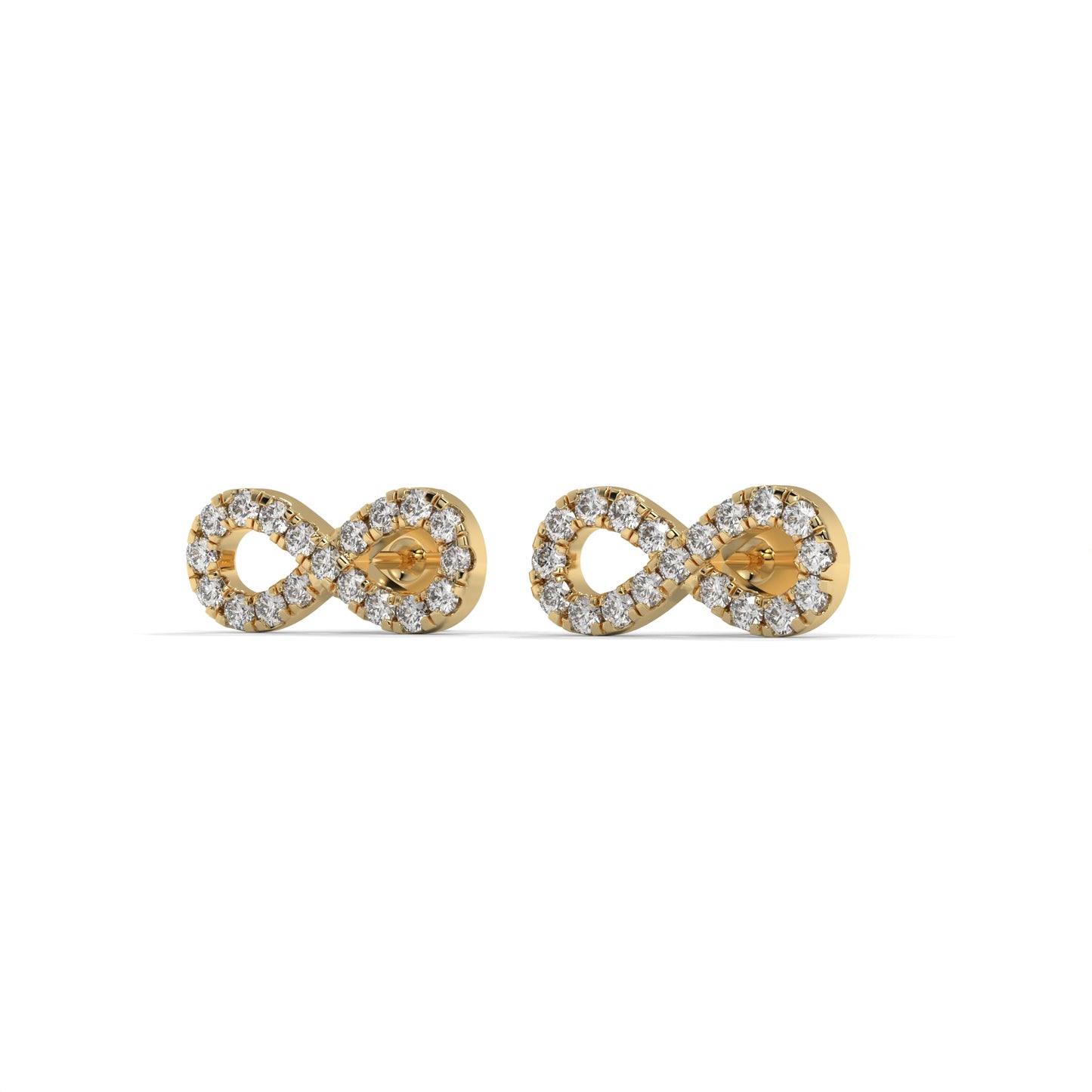 Infinite Lab-Grown Diamond Pave-Set Stud Earrings – E–F VS1/VS2, 14K / 18K Gold Options