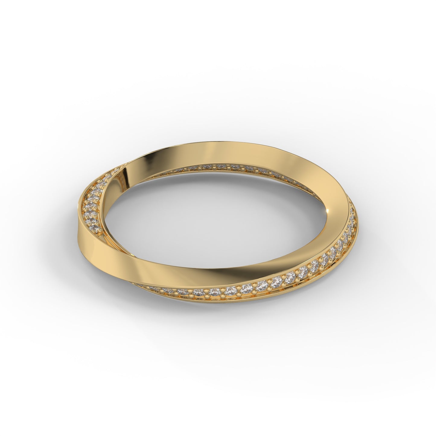 Twisted Square Lab Diamond Wedding Band – 14K Gold (.50CTW)