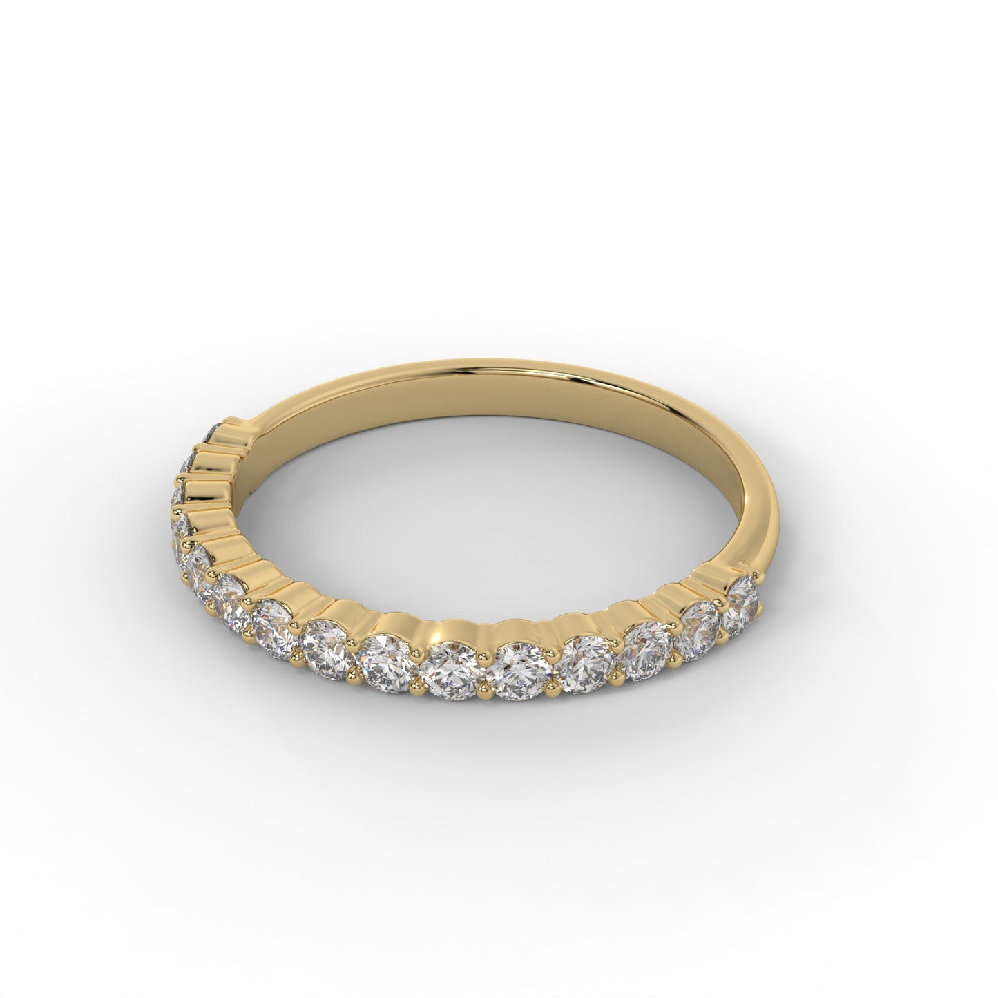 2MM Double Prong Floating Lab Diamond Wedding Band – 14K Gold (.50CTW)