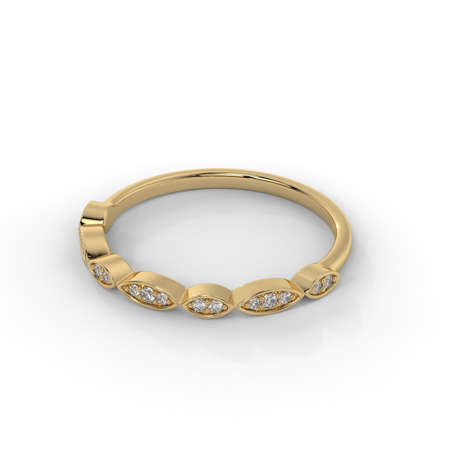 1.5MM Round Accent Lab Diamond Wedding Band – 14K Gold (.10CTW)