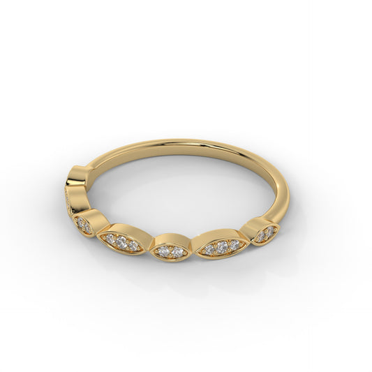 1.5MM Round Accent Lab Diamond Wedding Band – 14K Gold (.10CTW)