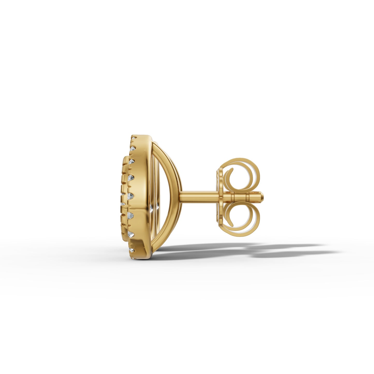 Pear Halo Lab-Grown Diamond Pave Stud Earrings – E–F VS1/VS2, 14K / 18K Gold Options