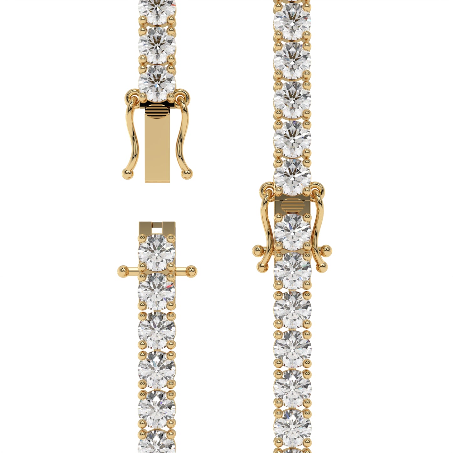 5.00 CTW Lab-Grown Diamond Tennis Bracelet – 3mm DE VS+ Rounds, 14K Gold, Multiple Lengths