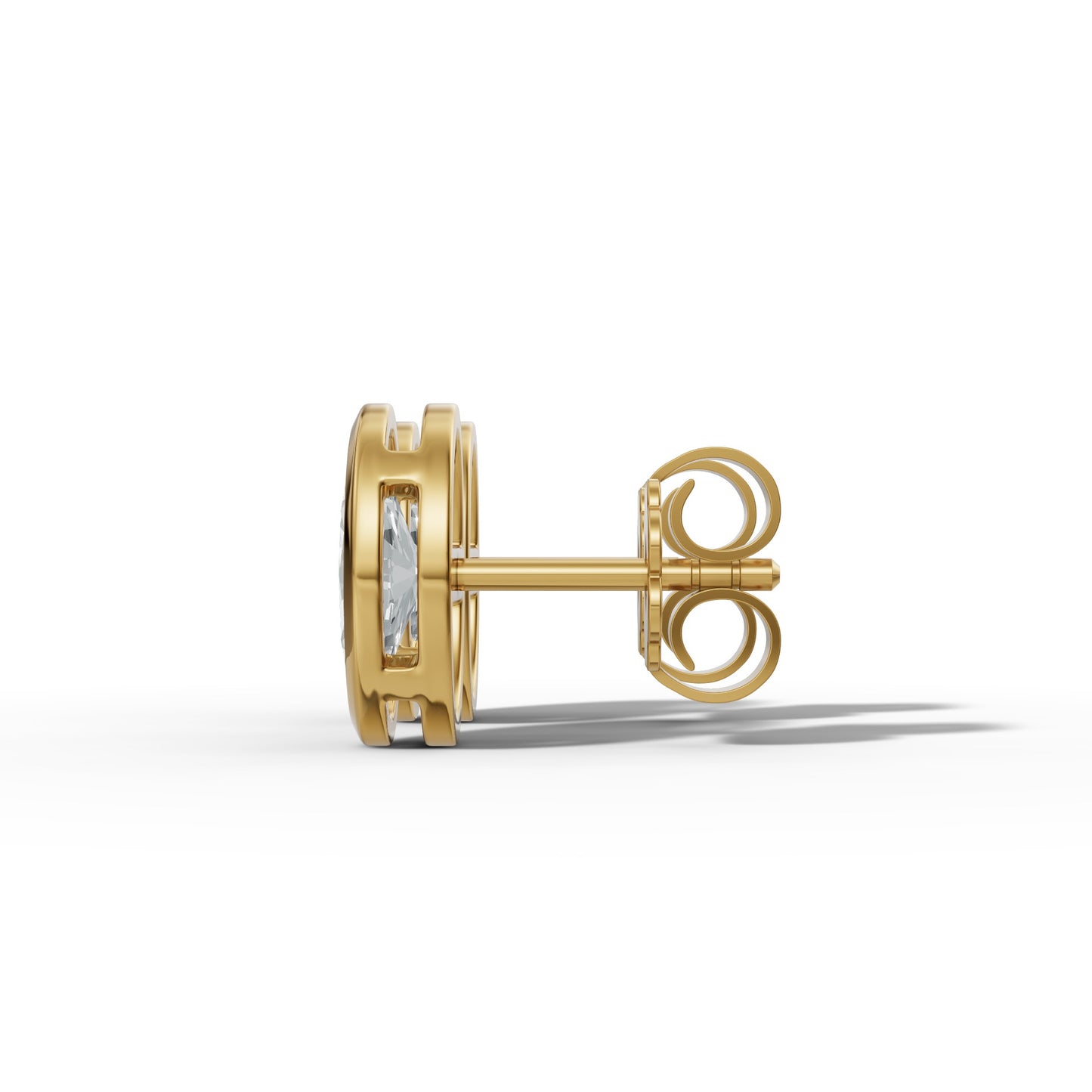 1.00 CTW Oval Lab-Grown Diamond Bezel-Set Stud Earrings – E–F VS1/VS2, 14K / 18K Gold Options