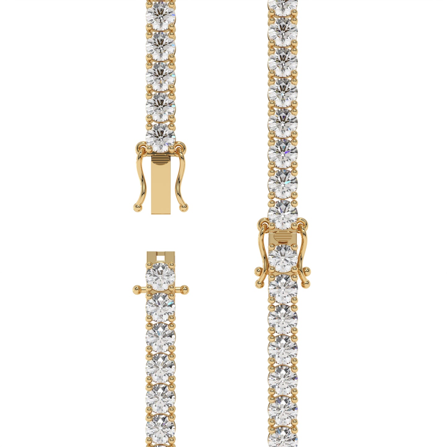 4CTW Lab-Grown Diamond Tennis Bracelet – 2.5mm DE VS+ Rounds, 14K Gold, Multiple Lengths