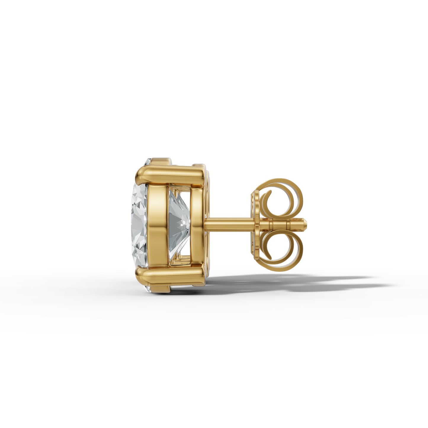 1.00 CTW Oval Lab-Grown Diamond Basket-Set Stud Earrings W/ Claw Prongs– E–F VS1/VS2, 14K / 18K Gold Options