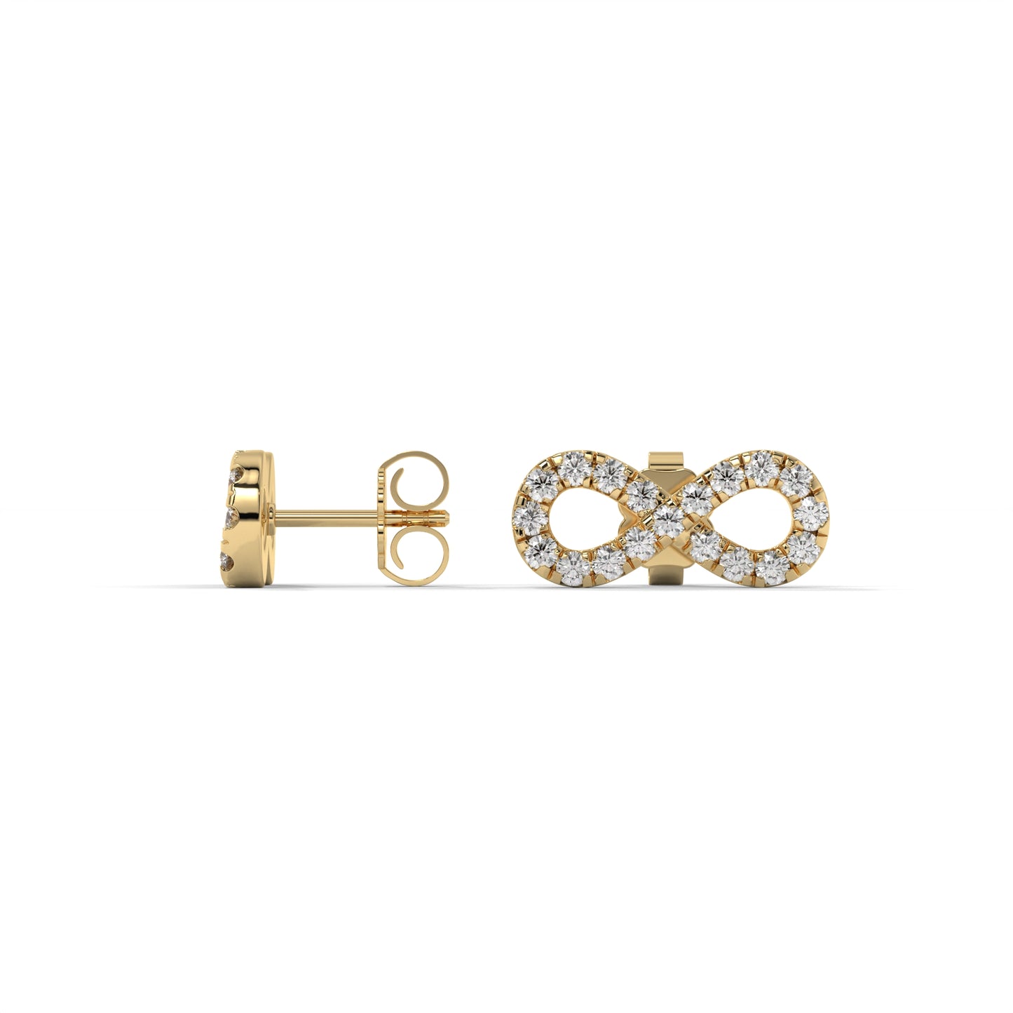 Infinite Lab-Grown Diamond Pave-Set Stud Earrings – E–F VS1/VS2, 14K / 18K Gold Options