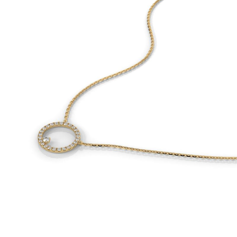 0.35 CTW Rosecliff Circle Lab-Grown Diamond Necklace in 14K / 18K Gold Options