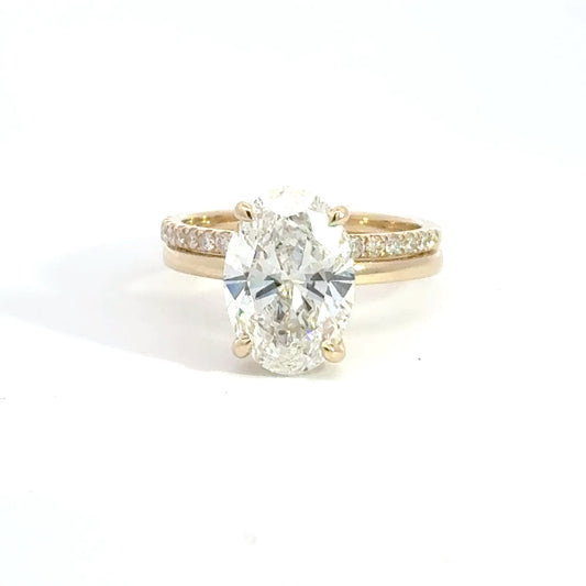 4CT OVAL WEDDING SET - 14K - READY TO SHIP