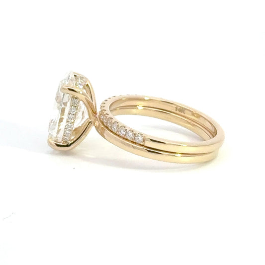 4CT OVAL WEDDING SET - 14K - READY TO SHIP