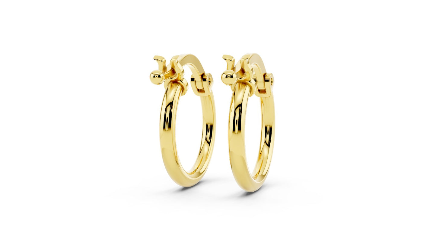 Earrings of the month! 12MM Gold Hoop Earrings with Latch Back – 14K Gold
