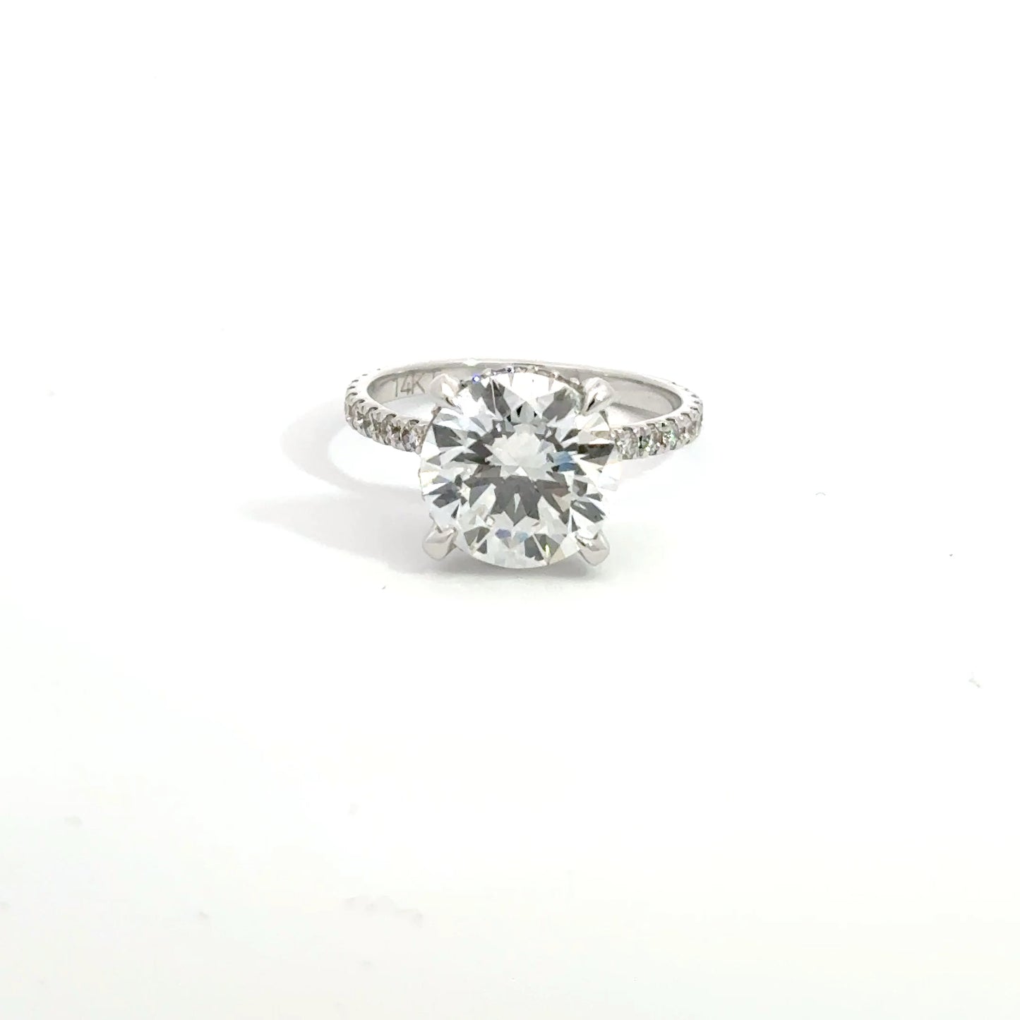 4.66 CTW E VVS2 Round Brilliant Lab-Grown Diamond Ring – IGI Certified – 14K White Gold