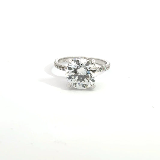 4.66 CTW E VVS2 Round Brilliant Lab-Grown Diamond Ring – IGI Certified – 14K White Gold