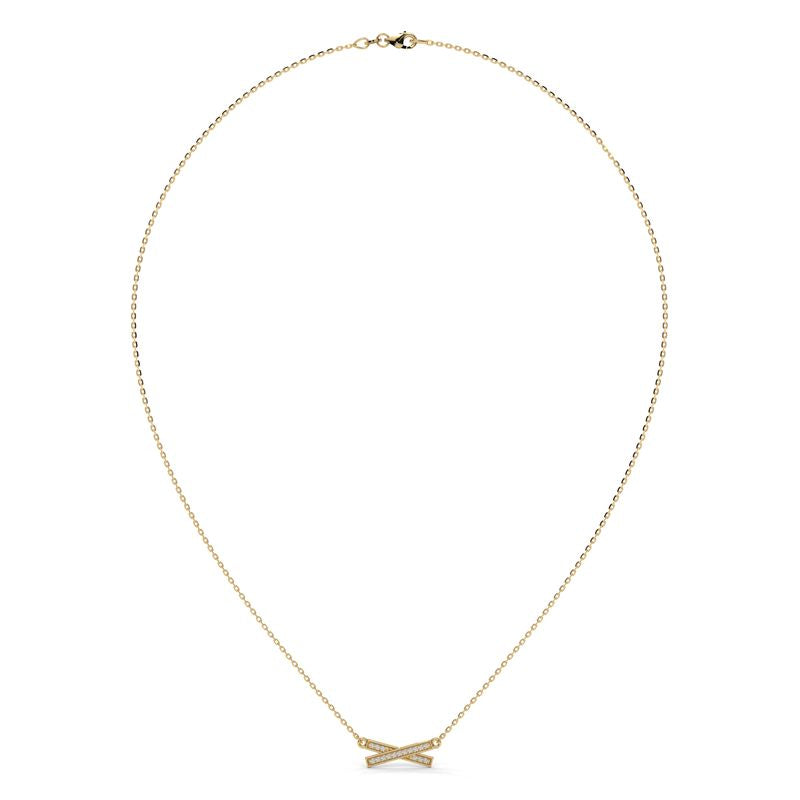 0.068 CTW Round Lab-Grown Diamond X-Shaped Pendant in 14K / 18K Gold Options