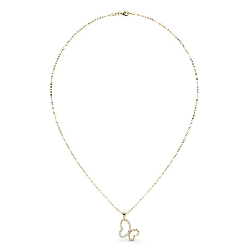 0.125 CTW Butterfly Diamond Necklace in 14K / 18K Lab-Grown Gold Options