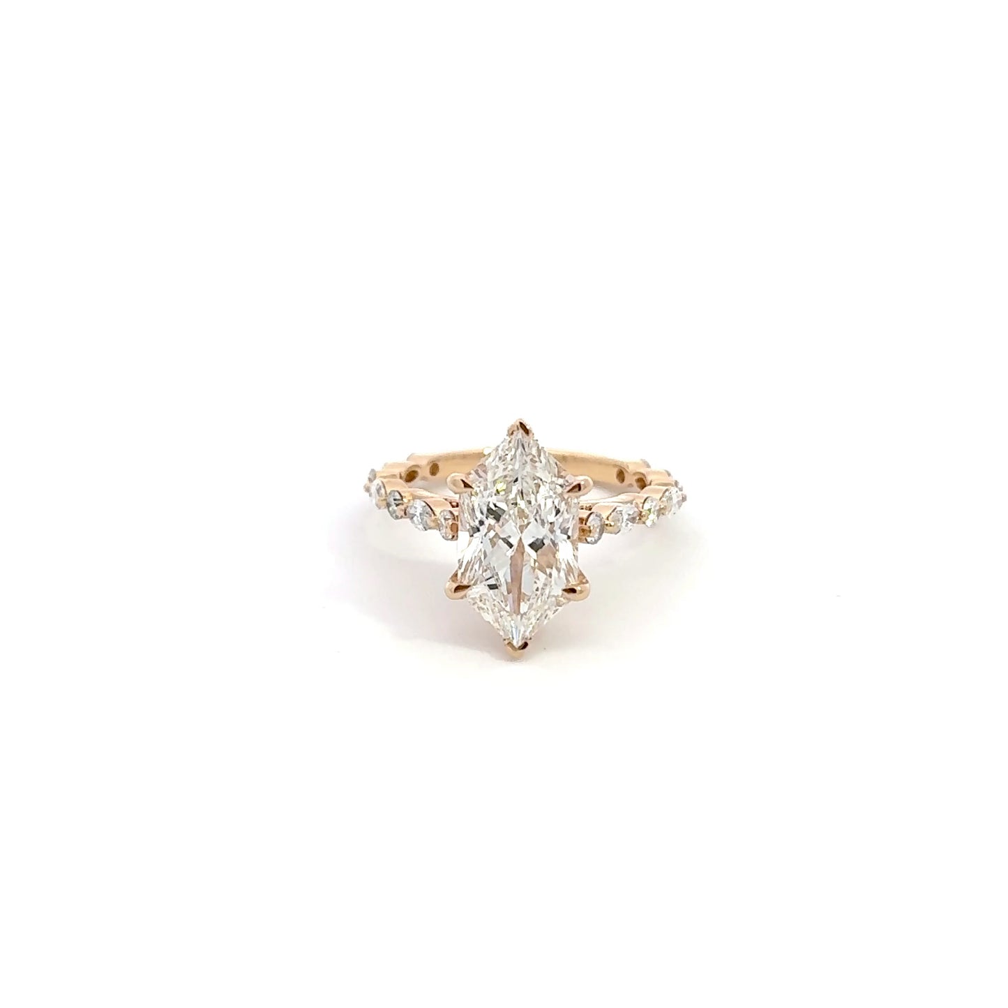 3CT Dutch Marquise Engagement Ring with Floating Cathedral Mount – 14K Gold (4CTW)