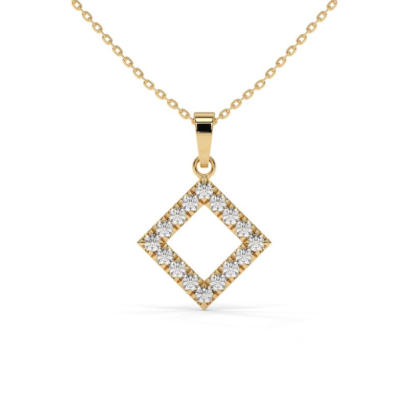 0.5 CTW Gold Rhombus Lab-Grown Diamond Necklace in 14K / 18K Gold Options