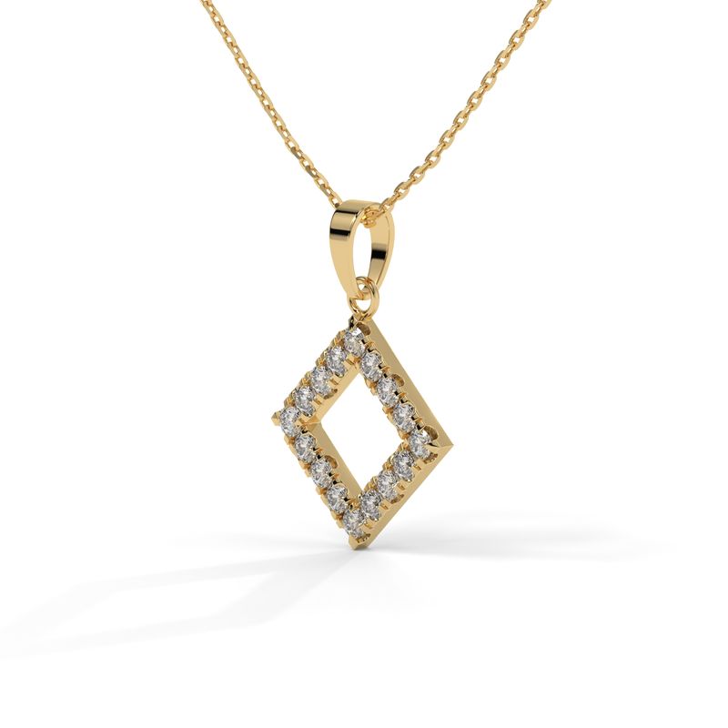 0.5 CTW Gold Rhombus Lab-Grown Diamond Necklace in 14K / 18K Gold Options