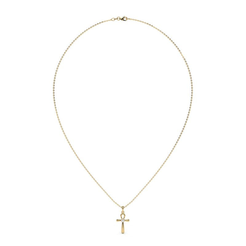 0.04 CTW Egyptian Ankh Lab-Grown Diamond Pendant in 14K / 18K Gold Options