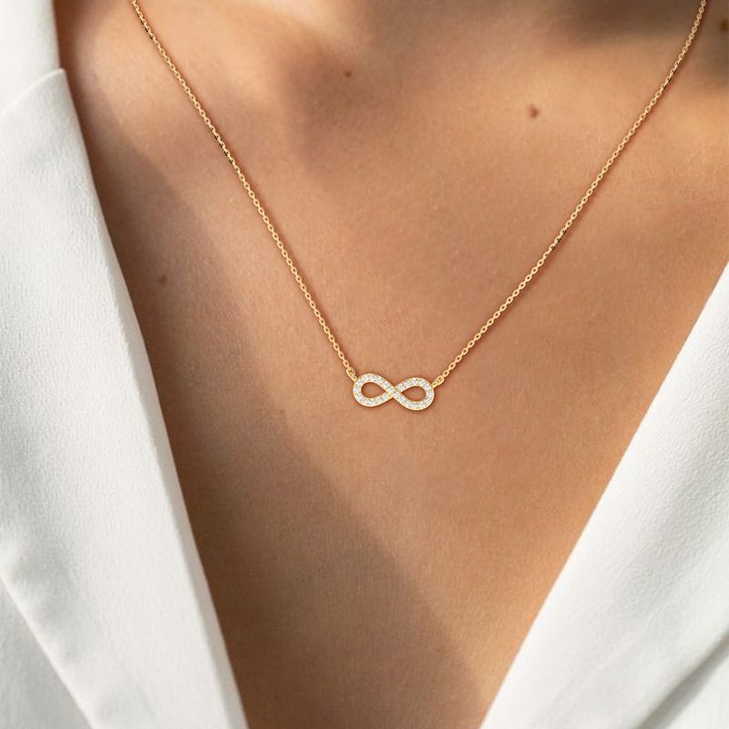 0.192 CTW Infinity Lab-Grown Diamond Pendant in 14K / 18K Gold Options