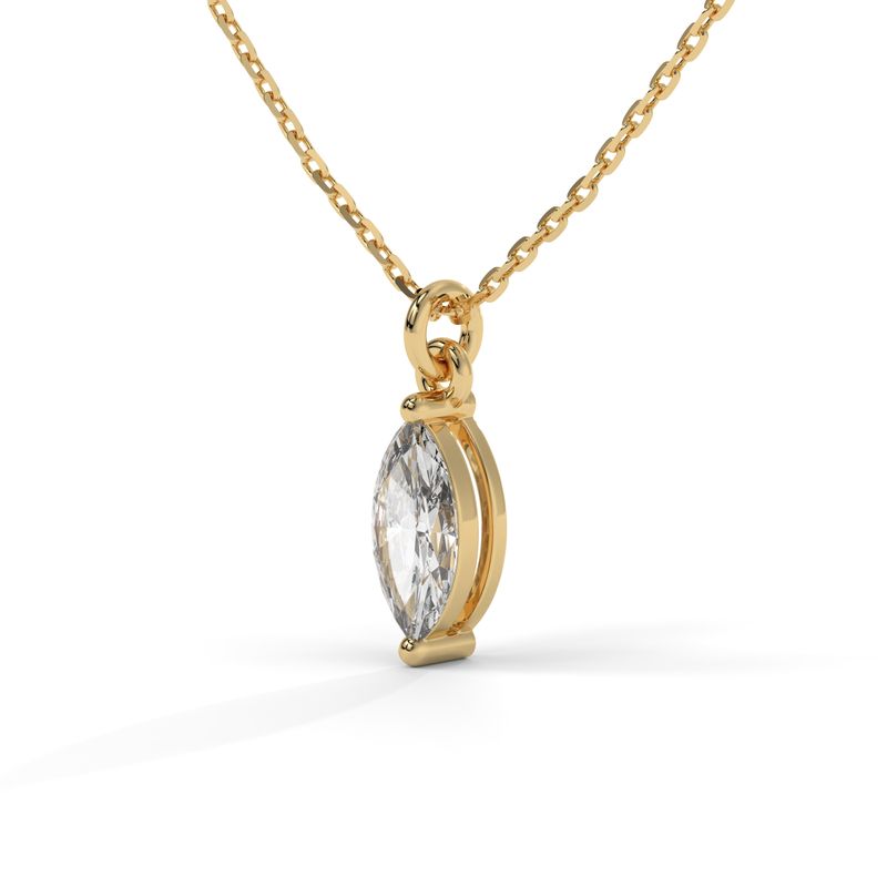 0.50 CTW Lab-Grown Diamond Marquise Link Chain Pendant in 14K / 18K Gold Options