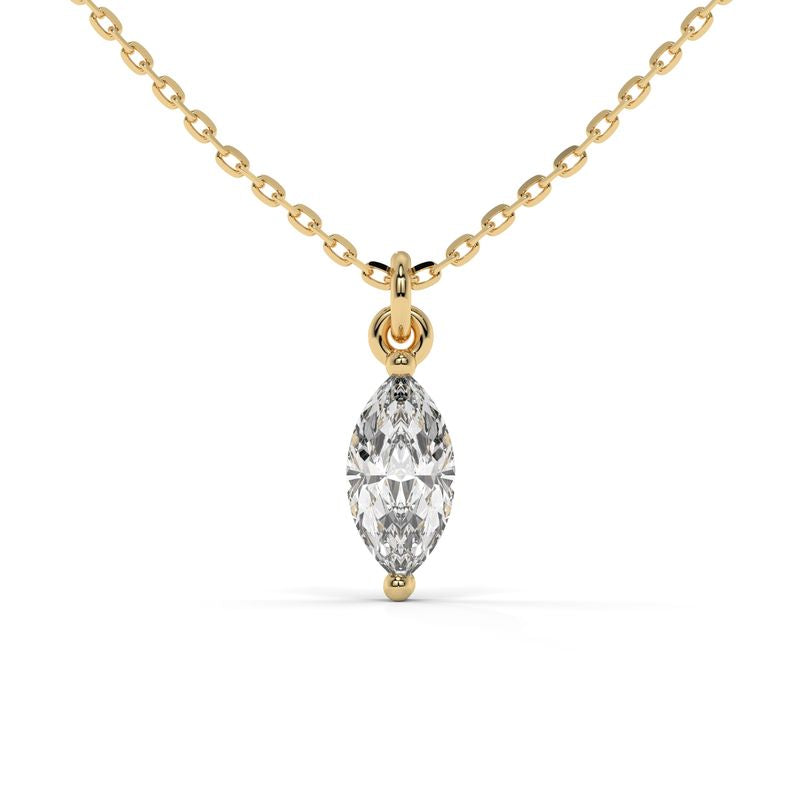 0.50 CTW Lab-Grown Diamond Marquise Link Chain Pendant in 14K / 18K Gold Options