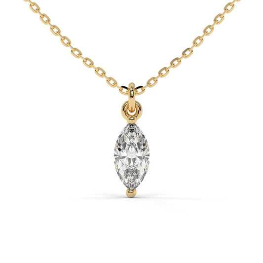 0.50 CTW Lab-Grown Diamond Marquise Link Chain Pendant in 14K / 18K Gold Options
