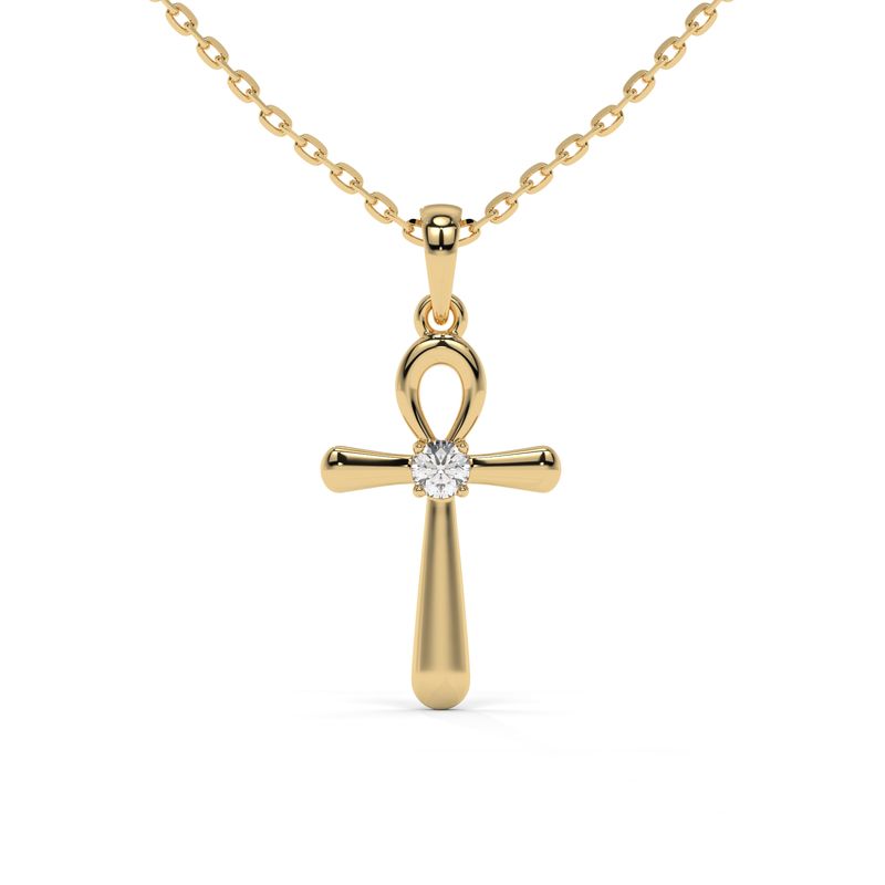 0.04 CTW Egyptian Ankh Lab-Grown Diamond Pendant in 14K / 18K Gold Options