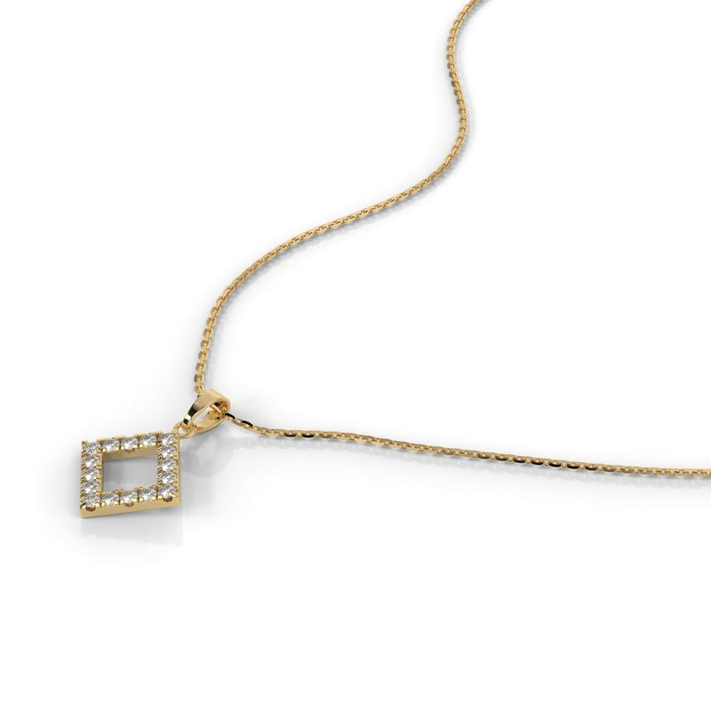 0.5 CTW Gold Rhombus Lab-Grown Diamond Necklace in 14K / 18K Gold Options