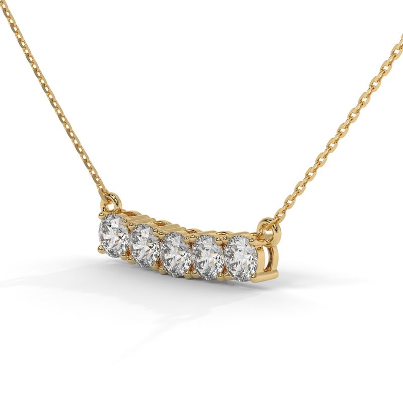 1.50 CTW Round Lab-Grown Diamond 5 Stone Pendant in 14K / 18K Gold Options