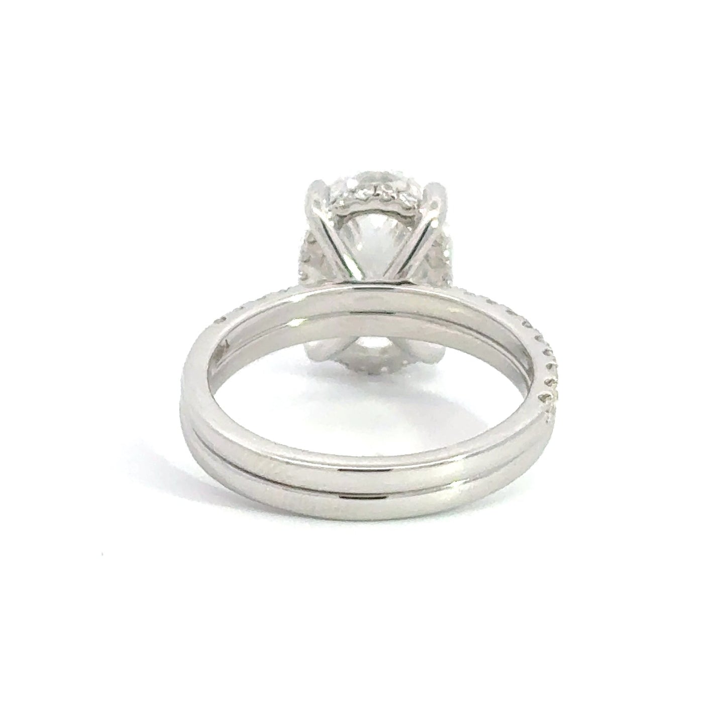 4CT OVAL WEDDING SET - 14K White - READY TO SHIP