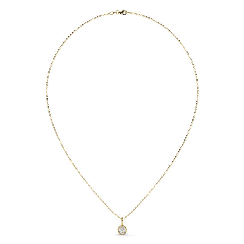 0.50 CTW Round Lab-Grown Diamond Bezel Pendant in 14K / 18K Yellow Gold Options