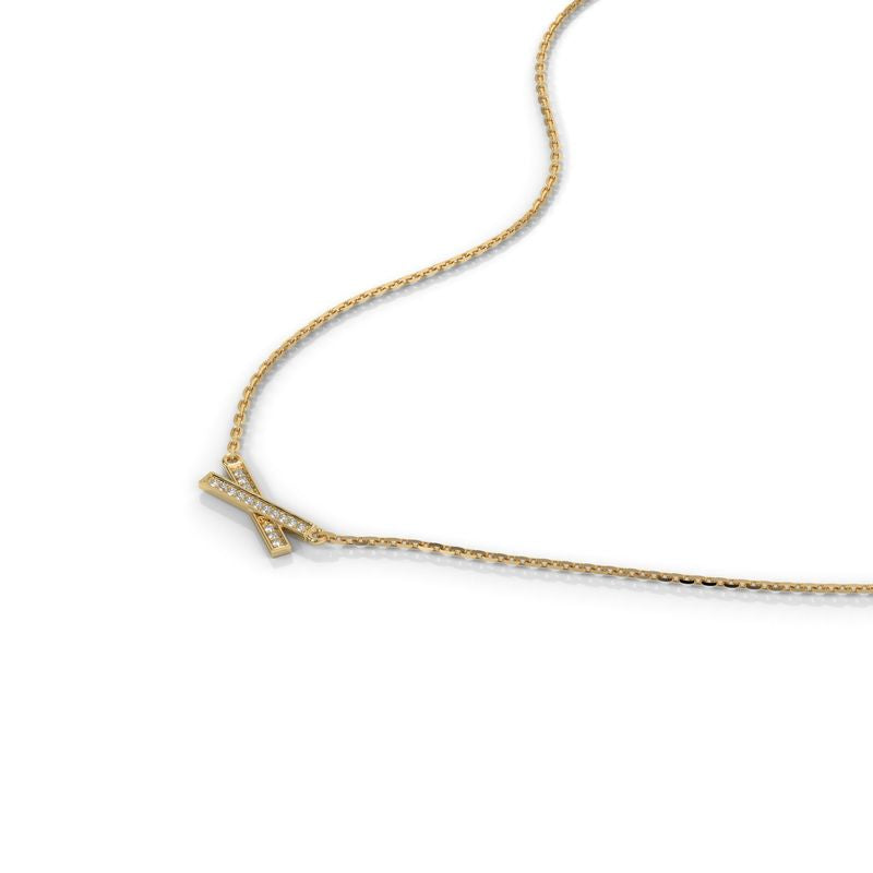 0.068 CTW Round Lab-Grown Diamond X-Shaped Pendant in 14K / 18K Gold Options