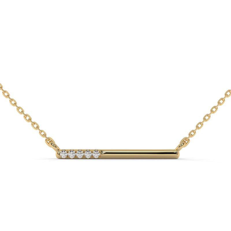 0.04 CTW Round Lab-Grown Diamond Bar Pendant in 14K / 18K Gold Options