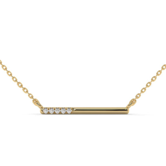 0.04 CTW Round Lab-Grown Diamond Bar Pendant in 14K / 18K Gold Options